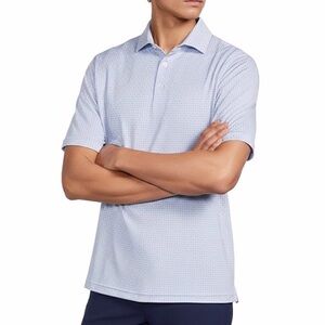 Hart Schaffner Marx Button Down Shirt Geometric Blue/White Luxury Size-M EUC